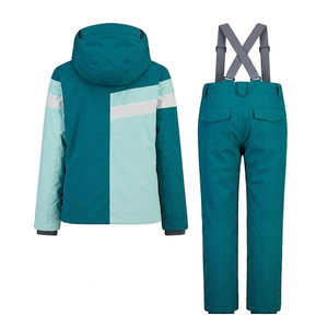 Combinaison de ski coupe-vent personnalisée avec logo, grande taille pour hommes, imperméable 10 000 mm, avec capuche et fermeture éclair, pantalon de neige à bretelles - Product Image 2