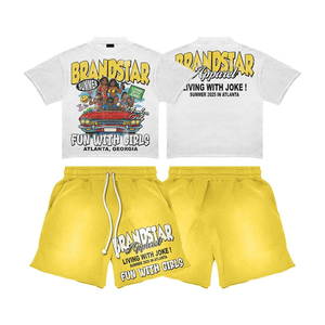 your Brand <b>Men's</b> <b>Summer</b> T-Shirt And Shorts Set Casual Streetwear Printed Cotton Two Piece Outfit T-shirt short set - Product Image 1