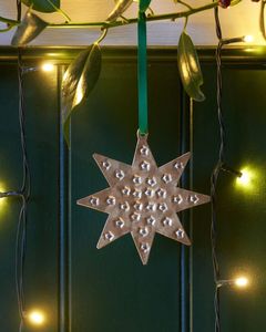 <b>Star</b> Shape Metal Christmas Ornament With Pearl Beads Modern Handicraft Decor - Product Image 3