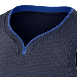 <b>Navy</b> Blue Basketball Jersey for Men Sleeveless Team Shirt Lightweight Athletic Sportswear Breathable Uniform Training Match Game - Product Image 3