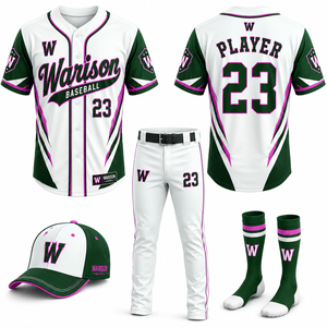 Unisex Baseball Uniform Set Sublimation Printing 100% Polyester Plus Size Baseball Teamwear Uniform Kit - Product Image 5