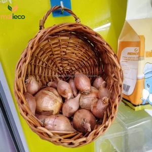 ตะกร้าหวายทรงกลมสไตล์วินเทจสำหรับแขวนทำจากงานหัตถกรรมจากเวียดนาม - Product Image 5