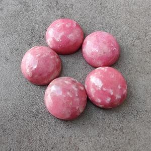พลอยทูลไลท์ธรรมชาติทรงกลมแบบคาโบชอง สีชมพู ด้านหลังแบน ขนาดปรับเทียบแล้ว สำหรับทำเครื่องประดับ พลอยหลวม คริสตัลบำบัด - Product Image 2