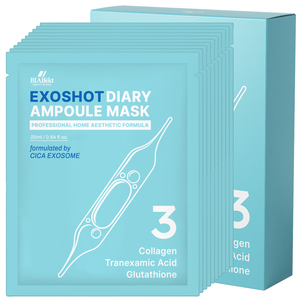 Masque Ampoule Coréen EXOSHOT CICA Collagène Peptide Acide Hyaluronique Hydrogel Anti-Âge Apaisant les Pores Éclaircissant le Teint - Product Image 1