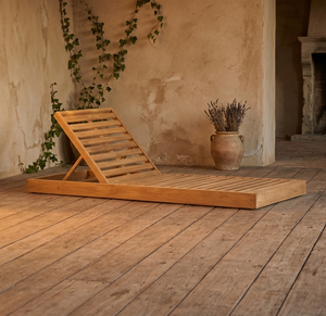 Elegante Tumbona Leona, Fabricada Artesanalmente con Acabado de Madera Natural Moderna, Tumbona de Listones para Villas de Alta Gama, Spas y Restaurantes - Product Image 5