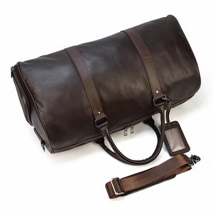 Sac de voyage en cuir, sac de week-end, sac à main, fermeture éclair, durable, marron - Product Image 3