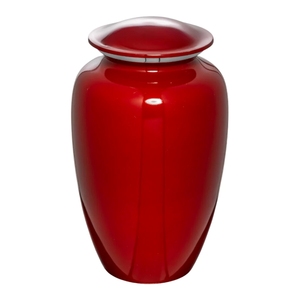 Classic Metallic Red Cremation <b>Casket</b> Solid Metal Silver Neck Ring Remembrance <b>Ash</b> Storage Urn Factory - Product Image 1