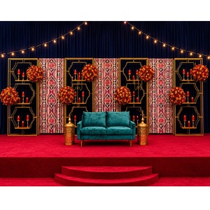 Supports muraux pour bougies en métal, style boîte moderne, luxe simple, pour la décoration de scène de mariage et d'événements, avec taille et couleur personnalisables - Product Image 1