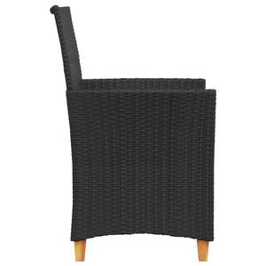 Chaise de jardin en rotin PE noir avec housses amovibles standard - Product Image 6