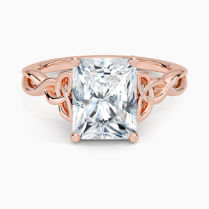 Bague de fiançailles en moissanite taille radiant 2 carats, solitaire nœud celtique, style vintage pour mariée - Product Image 5