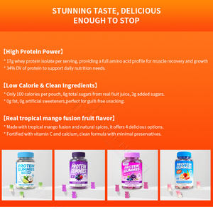 Caramelle Gommose Proteiche al Gusto Fragola con Etichetta Privata, 17g di Isolato di Siero del Latte, Nutrizione Sportiva per Muscoli Magri ed Energia - Product Image 6