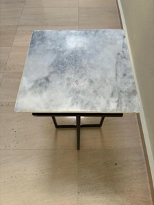 Muebles de Salón de Diseño Minimalista, Mesa de Centro Moderna con Tapa de Mármol y Base de Hierro Negro - Product Image 3