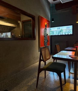 Solid Wood <b>Dining</b> <b>Chair</b> with Rattan Backside and Microfiber Upholstery Nordic Minimalist Design for Home and Restaurant Use - Product Image 5