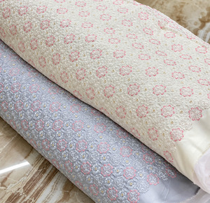 Tissu brodé SQ, tissu de soie brodé, tissu pour abaya, matière pour kaftan, approvisionnement en vêtements, fabrication de vêtements en gros, commerce - Product Image 1