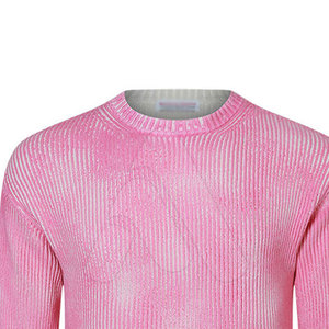 Suéter Oversize con Cuello Redondo y Lavado Ácido, Tendencia 2026, para Hombre, Ropa Casual de Punto, Estilo Urbano, 100% Algodón, Transpirable - Product Image 6