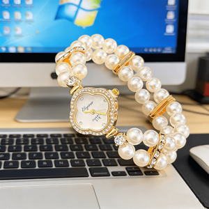 Montre pour femme en alliage minimaliste de luxe avec mouvement à quartz, bracelet élastique, affichage tendance, montre-bracelet pour femme - Product Image 5