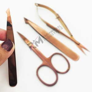 Pince à épiler légère à pointe inclinée en acier inoxydable or rose, personnalisable, pour sourcils et cils, idéale pour la beauté – Meilleures ventes - Product Image 4