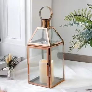 <b>Brass</b> <b>Lantern</b> Candle Holder with Oval Cutout Design for Home Decoration Durable Metal Craft - Product Image 6