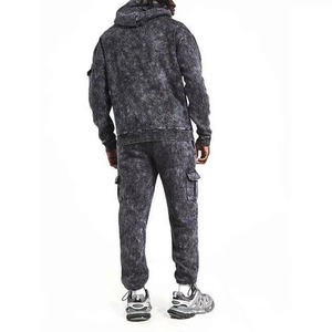 Ensemble de survêtement unisexe à capuche, couleur unie, pantalon de survêtement long, coupe décontractée, 100% polyester, séchage rapide, polaire vintage, hiver - Product Image 5