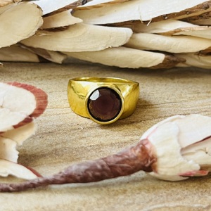 Fashionable Latest Garnet Brass <b>Ring</b> 18k Gold Plated Vintage Chunky <b>Ring</b> Wholesale <b>Ring</b> For Women Solitaire <b>Statement</b> <b>Ring</b> - Product Image 1