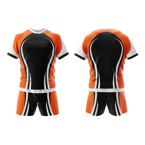 Maillots de rugby pour hommes en polyester respirant 100 % avec impression numérique personnalisée, ensemble maillot et short de haute qualité à bretelles longues ajustables pour équipe - Product Image 4