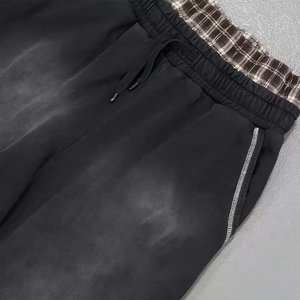 กางเกงขายาวทรงหลวมสไตล์สตรีทแวร์สำหรับผู้ชาย แบบสั่งทำจากโรงงาน ทรงตรง ขากว้าง เอวสองชั้น - Product Image 5