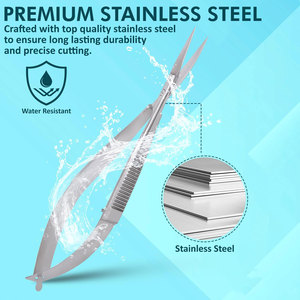 Tijeras para Uñas de Acero Inoxidable de Alta Precisión con Hoja Curva para Diestros, Tijeras Duraderas para Recortar Cutículas, Tijeras para Manicura Rusa - Product Image 2