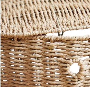 Handwoven Natural Whale Seagrass Storage <b>Basket</b> with Cover Eco Friendly Indoor Kids Room Toy Bin Baby Shower <b>Gift</b> - Product Image 4