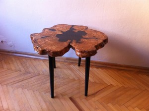 Natural Burl Wood Live Edge <b>Coffee</b> <b>Table</b> – Handmade Organic Rustic Wood Slab <b>Table</b> Irregular Shape Handmade Natural Burl Design - Product Image 3