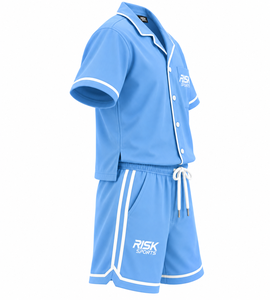 Conjunto de Pijama de Satén para Mujer, Bonito y Elegante, de Dos Piezas, Manga Corta, con Ribete en Contraste, Botones, Talla Única, Top y Pantalones Cortos - Product Image 2