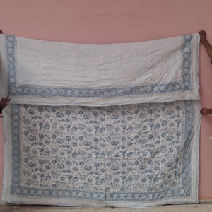 Wholesale Organic Eco-Friendly Handmade Reversible 100% Cotton Luxury <b>Quilt</b> with Hand Block Printed Design From Rajasthan - Product Image 2