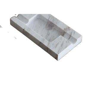 ที่เขี่ยบุหรี่หินอ่อนสีขาวทรงสี่เหลี่ยมผืนผ้าที่วางซิการ์ทันสมัยพร้อมดีไซน์เพรียวบางตกแต่งโต๊ะอย่างหรูหราอุปกรณ์ทำมือสุดหรู - Product Image 1