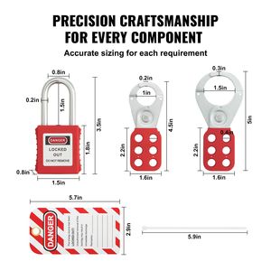 Kit di Bloccaggio e Segnalazione Elettrica con 59 Pezzi: Lucchetti, Ganci, Etichette, Fascette, Blocco Spina, Blocco Circuito, Attrezzatura di Supporto per Camera Bianca - Product Image 4