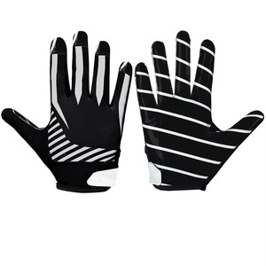 Premium Quality Lightweight Breathable American Football Receiver Gloves <b>Hook</b> Loop Closure Customizable Silicone Grip Men Gloves - Product Image 5