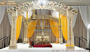 Mandap Redondo Inspirador para Bodas, Mandap Majestuoso para Bodas Indias, Decoración Glamurosa para Bodas, Vidhi Mandap LONDON - Product Image 5
