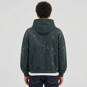 Sudadera con Capucha de Hombre con Diseño de Logotipo Personalizado de Alta Calidad, Precio Accesible, Sudadera Básica de Algodón con Pedrería - Product Image 2