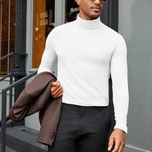 Pull élégant pour homme à col roulé en coton et polyester, tricot de luxe pour l'été, idéal pour les tenues décontractées ou professionnelles, chemise douce haut de gamme pour homme - Product Image 4