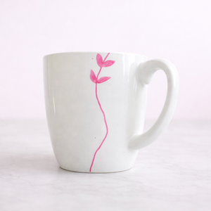 แก้วกาแฟเซรามิคพรีเมียม ดีไซน์ลายดอกไม้เพ้นท์มืออย่างประณีต ทนทาน เงางาม เหมาะสำหรับใช้ในชีวิตประจำวัน พร้อมเป็นของขวัญสำหรับใช้ในบ้าน - Product Image 1