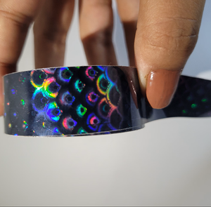 Multi-Color Peacock Feather Design Holographic Reflective Adhesive Tape for Decoration <b>Scrapbooking</b> DIY Crafts & Party Decor - Product Image 4