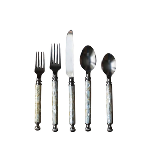 High Quality Mother Of Pearl <b>Handle</b> Flatware Luxury Wedding Stainless Steel Cutlery Elegant Dining Utensils For Home & Hotel Use - Product Image 1