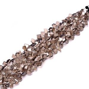 Perles de quartz fumé AAA+ 6x8mm-7x10mm, facettées, en forme de pépites, pierres semi-précieuses brunes naturelles, coupées en escalon, pour la création de bijoux - Product Image 4