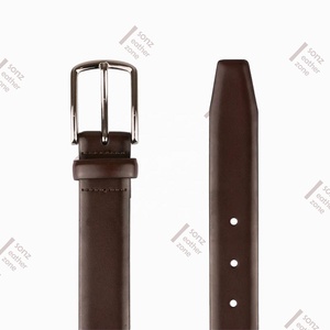 Cinturón de cuero marrón genuino para hombre, Cinturón de piel de grano completo - Product Image 2