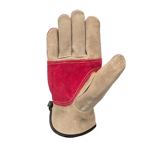 Gants de travail mécaniciens respirants personnalisables en cuir de vache rouge résistant à la chaleur Vantrex Industries VI-LWG-5056, niveau de protection ANSI/ISEA 1 - Product Image 2