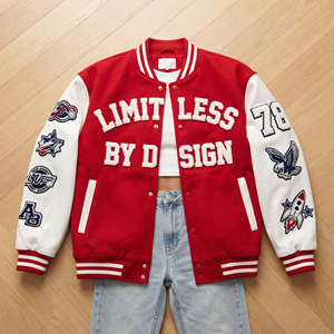Embroidery Leather Sleeves Letterman Varsity Jackets Men Wool Polyester Letterman Baseball Coat <b>Boys</b> Baseball Varsity Jacket Men - Product Image 1