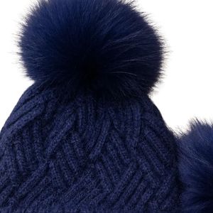 Gorro de Punto Personalizado de Mezcla de Cachemira con Pompón de Piel, Gorro de Invierno Cálido y Suave con Borde, Bordado Personalizado, Cómodo y a la Moda - Product Image 3