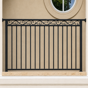 Balustrades en fer forgé sur mesure pour balcon, balustrades décoratives en métal de luxe, balustrades extérieures thermolaquées pour villas et maisons - Product Image 2