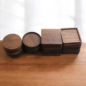 Natural Wooden Coasters Set of 50 - Rustic Premium Black Walnut Wood Drink Coasters for Laser Engraving Blanks - Product Image 1