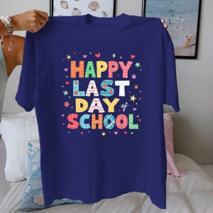 เสื้อยืดผู้หญิงผ้าฝ้ายแท้สไตล์โรงเรียนเสื้อยืดใส่สบาย - Product Image 1