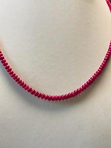 Natural Red <b>Ruby</b> <b>Necklace</b> Non-Heated Non-Treated 65.98 CTS 3-4mm 18 Inch Premium Quality Gemstone Jewelry Piece IGI Certified - Product Image 5