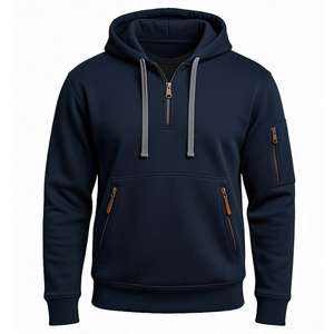 Sudadera con Capucha Casual de Otoño para Hombre, Bordado 3D en la Parte Delantera, Logotipo Personalizado, Forro Polar de 360g, Transpirable, Talla Grande, Múltiples Bolsillos - Product Image 4